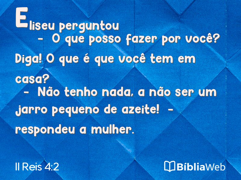 II Reis 4:2 em imagem para compartilhar
