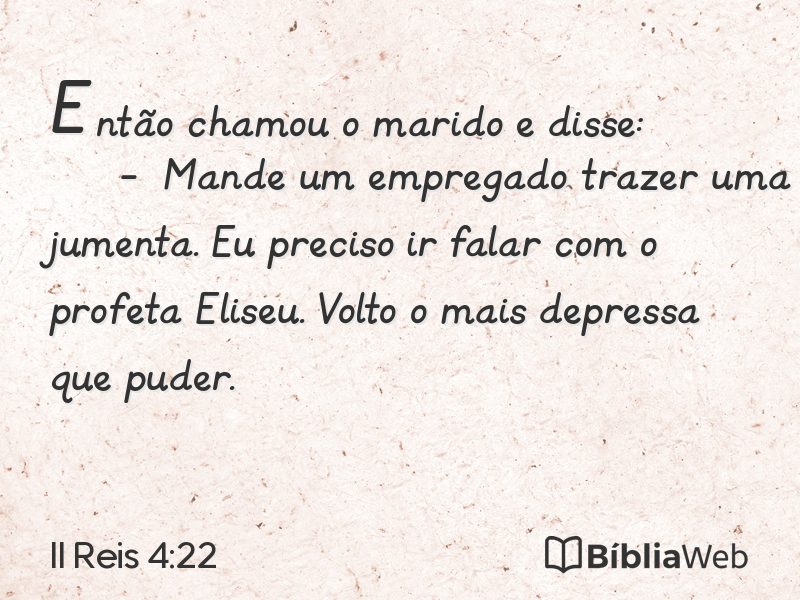 II Reis 4:22 em imagem para compartilhar