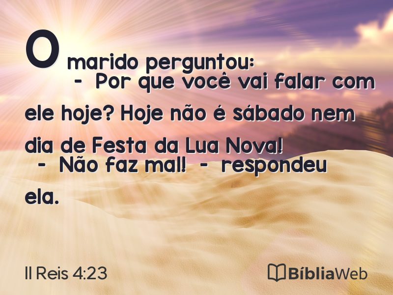 II Reis 4:23 em imagem para compartilhar