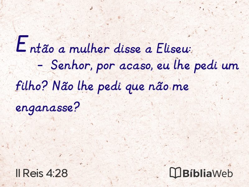 II Reis 4:28 em imagem para compartilhar