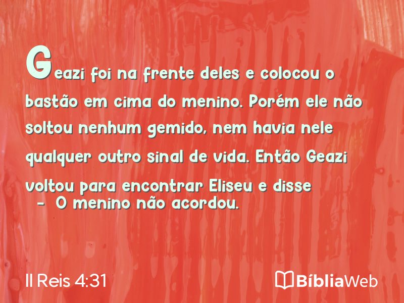 II Reis 4:31 em imagem para compartilhar