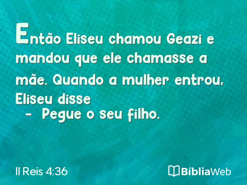 II Reis 4:36 em imagem para compartilhar