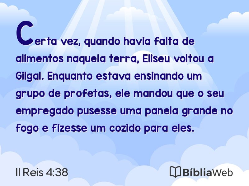 II Reis 4:38 em imagem para compartilhar
