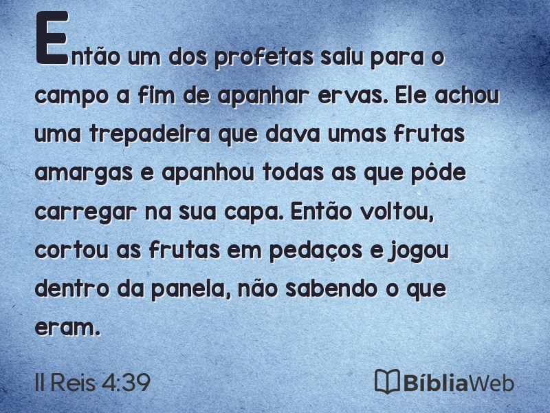 II Reis 4:39 em imagem para compartilhar