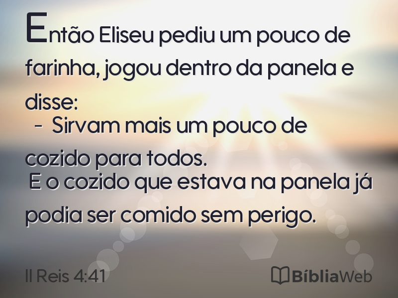 II Reis 4:41 em imagem para compartilhar