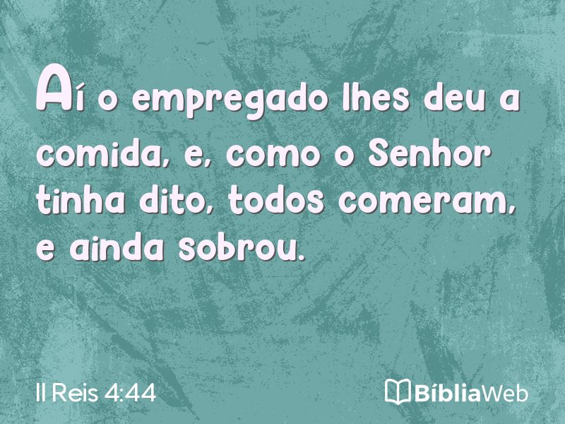 II Reis 4:44 em imagem para compartilhar