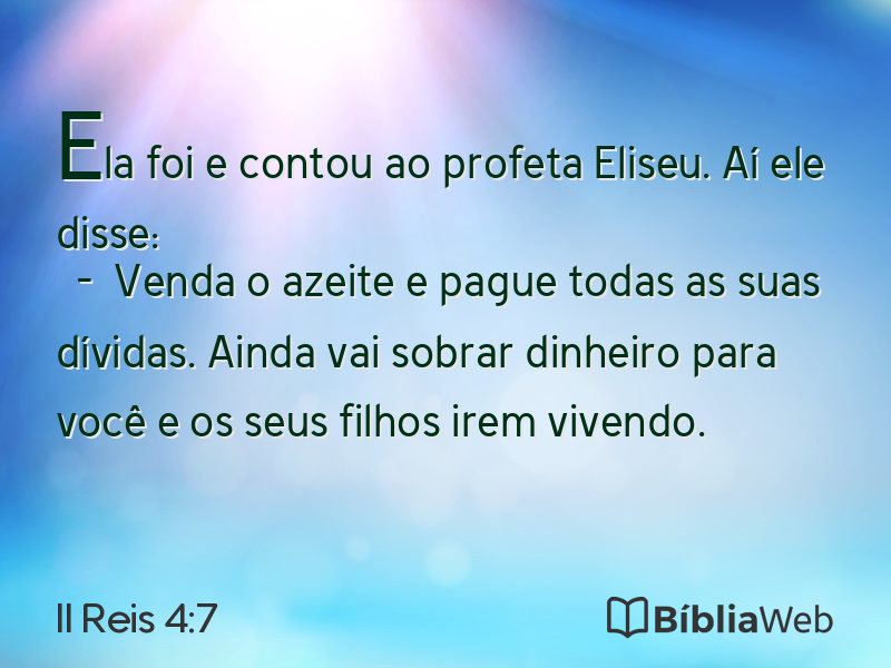 II Reis 4:7 em imagem para compartilhar
