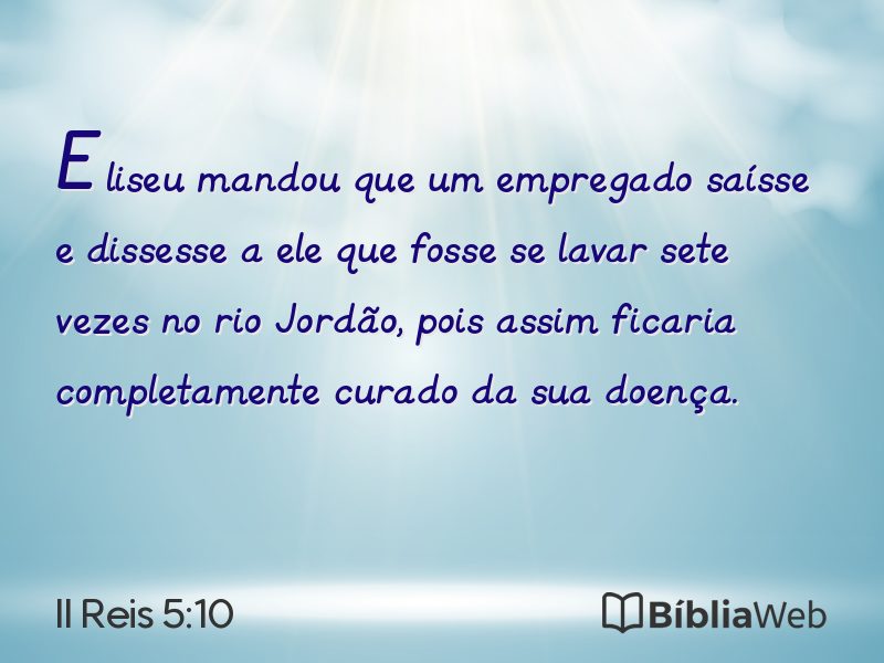 II Reis 5:10 em imagem para compartilhar