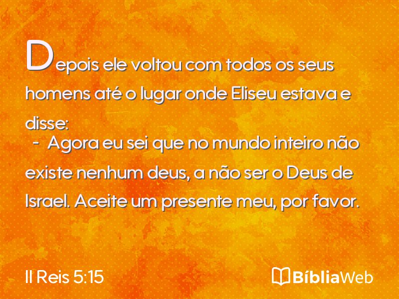 II Reis 5:15 em imagem para compartilhar