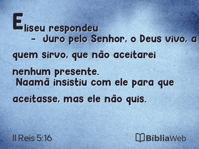 II Reis 5:16 em imagem para compartilhar