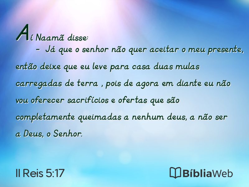 II Reis 5:17 em imagem para compartilhar