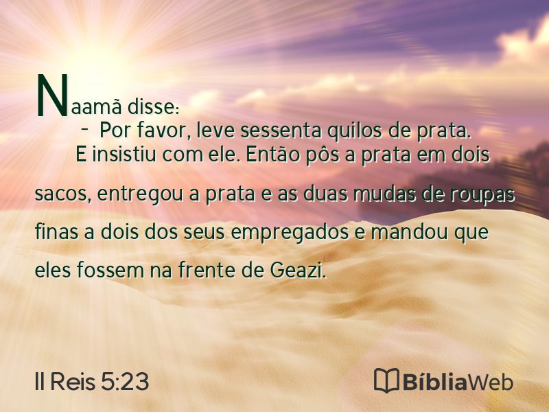 II Reis 5:23 em imagem para compartilhar