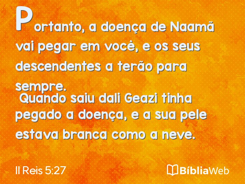 II Reis 5:27 em imagem para compartilhar