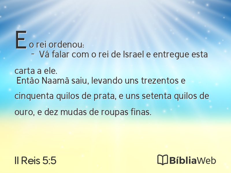 II Reis 5:5 em imagem para compartilhar