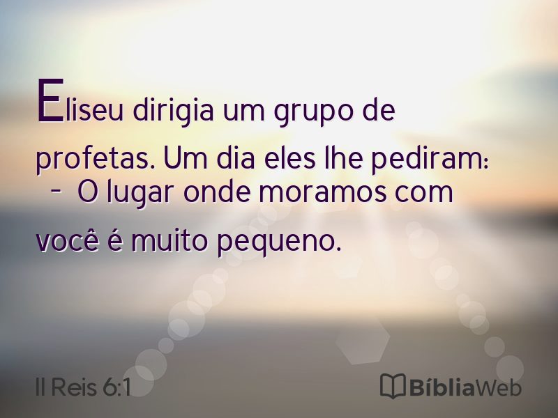 II Reis 6:1 em imagem para compartilhar
