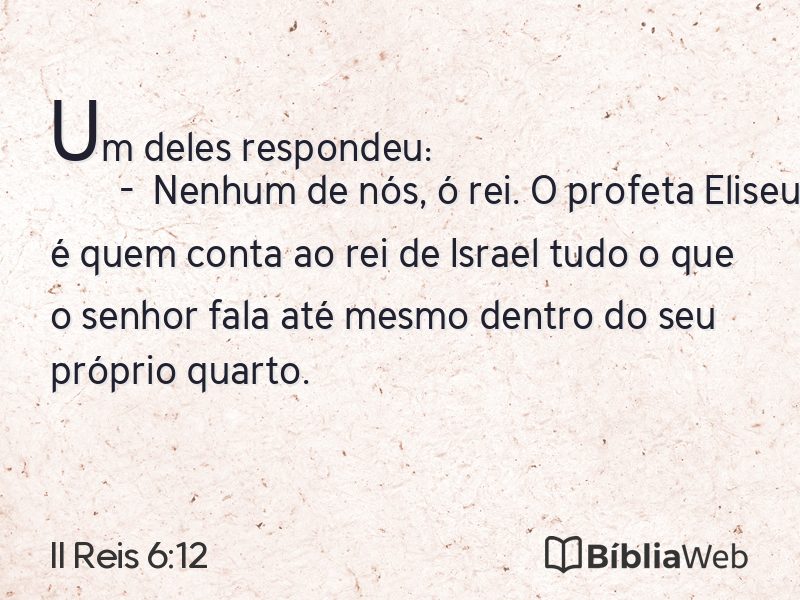 II Reis 6:12 em imagem para compartilhar
