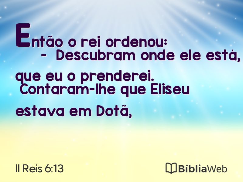 II Reis 6:13 em imagem para compartilhar