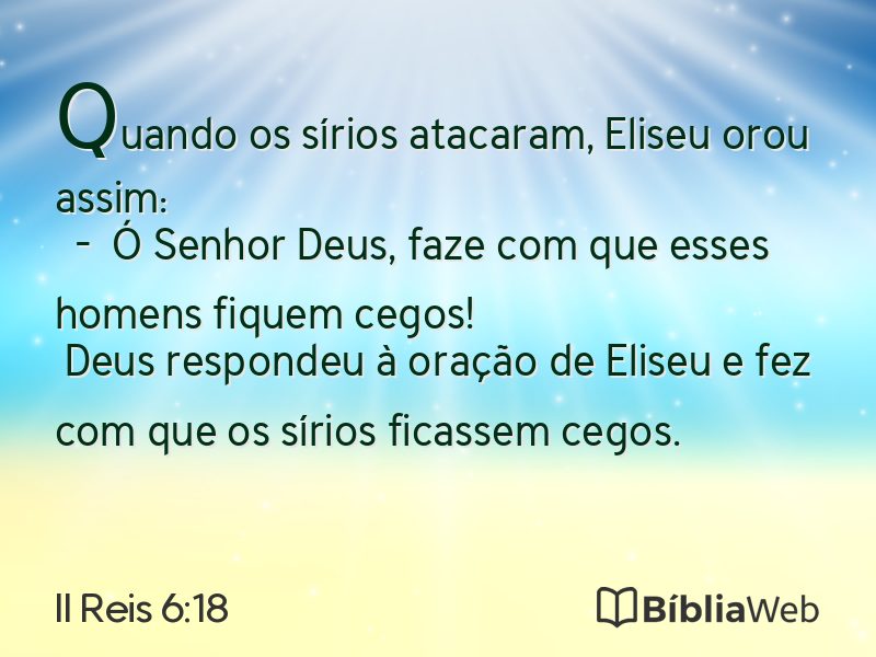 II Reis 6:18 em imagem para compartilhar