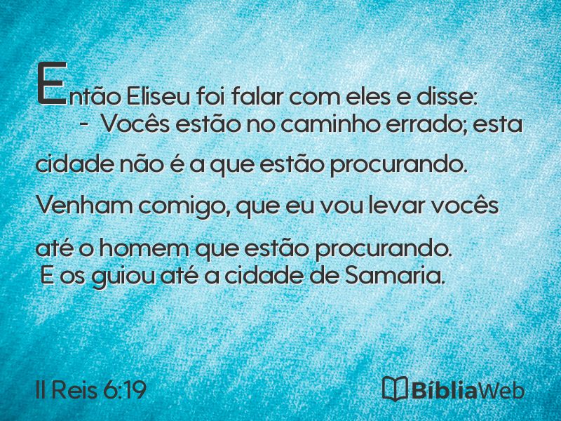 II Reis 6:19 em imagem para compartilhar