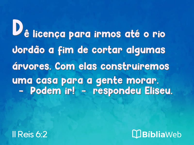 II Reis 6:2 em imagem para compartilhar