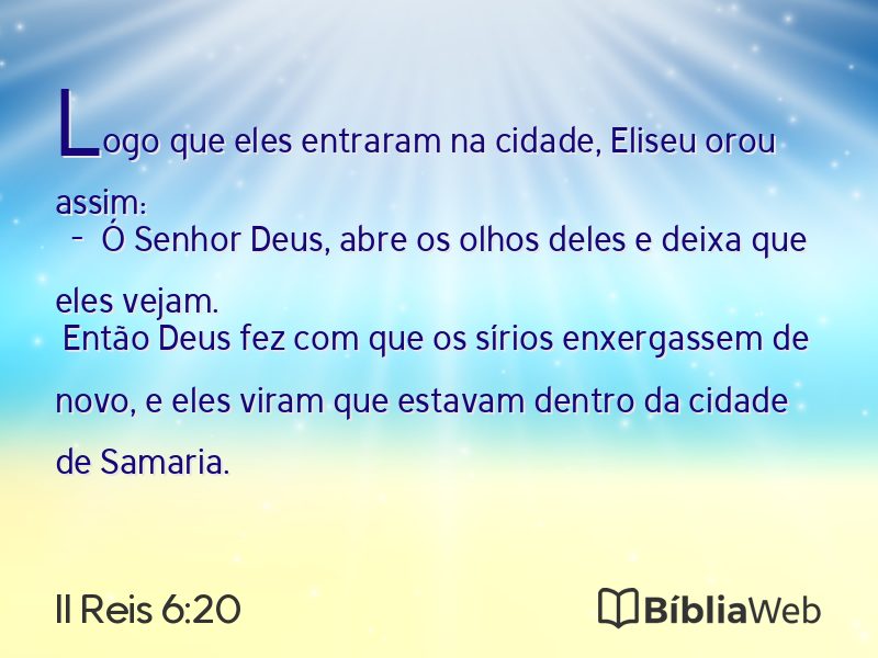 II Reis 6:20 em imagem para compartilhar