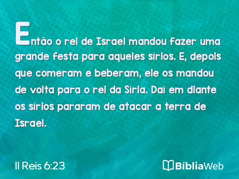 II Reis 6:23 em imagem para compartilhar