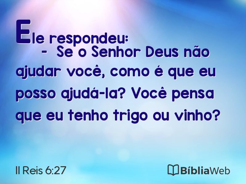 II Reis 6:27 em imagem para compartilhar