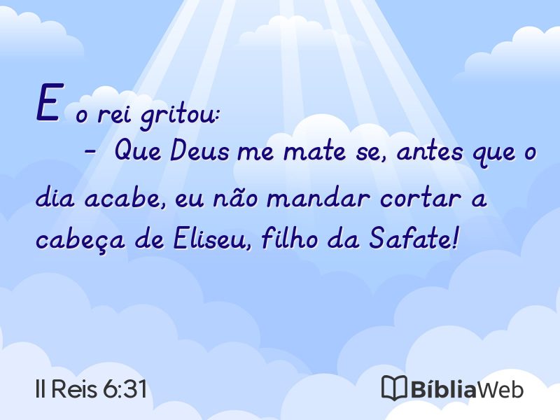 II Reis 6:31 em imagem para compartilhar