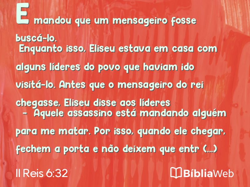 II Reis 6:32 em imagem para compartilhar