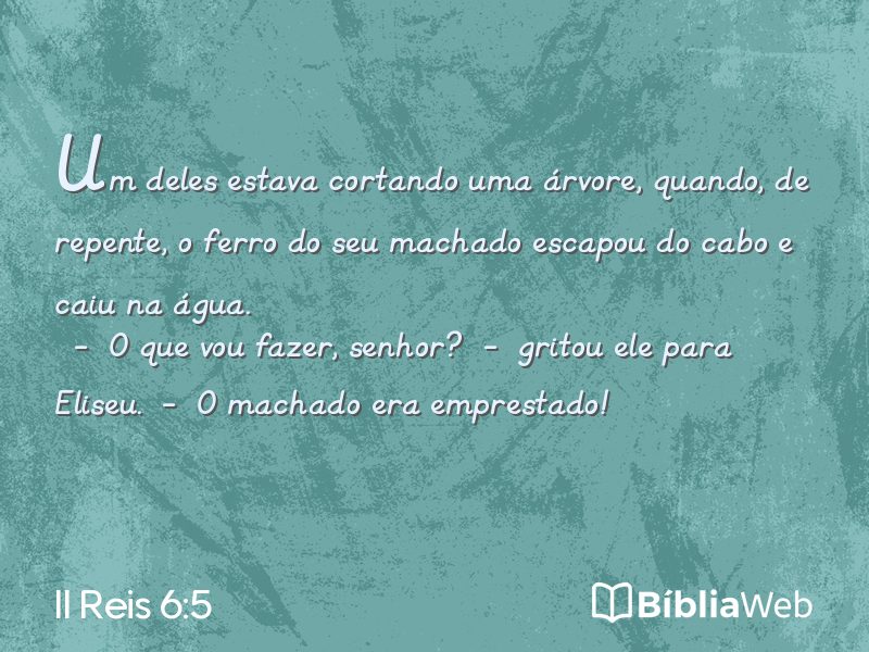 II Reis 6:5 em imagem para compartilhar