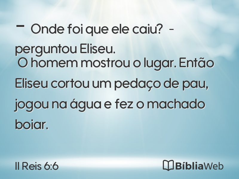 II Reis 6:6 em imagem para compartilhar