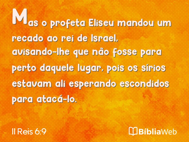 II Reis 6:9 em imagem para compartilhar