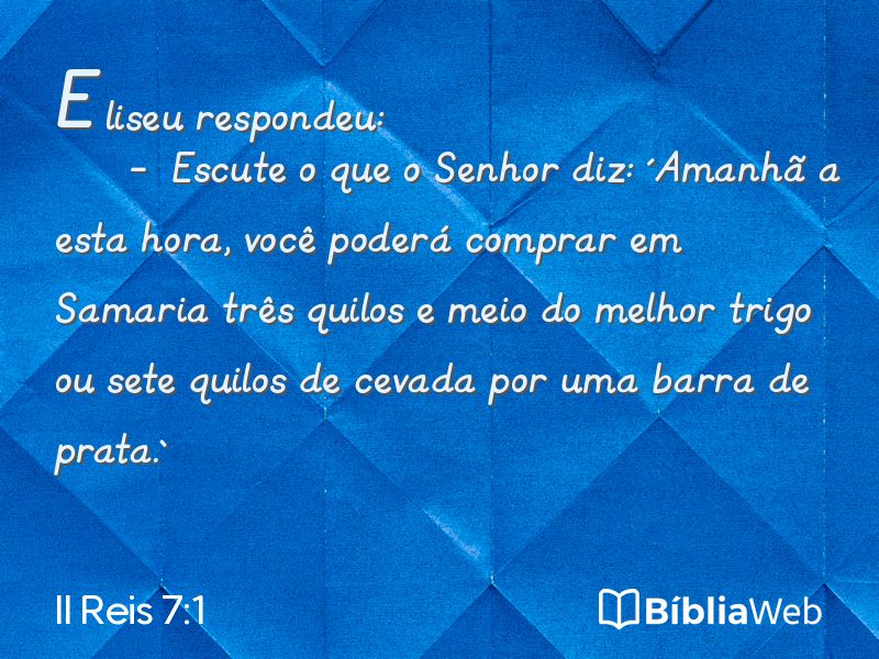 II Reis 7:1 em imagem para compartilhar