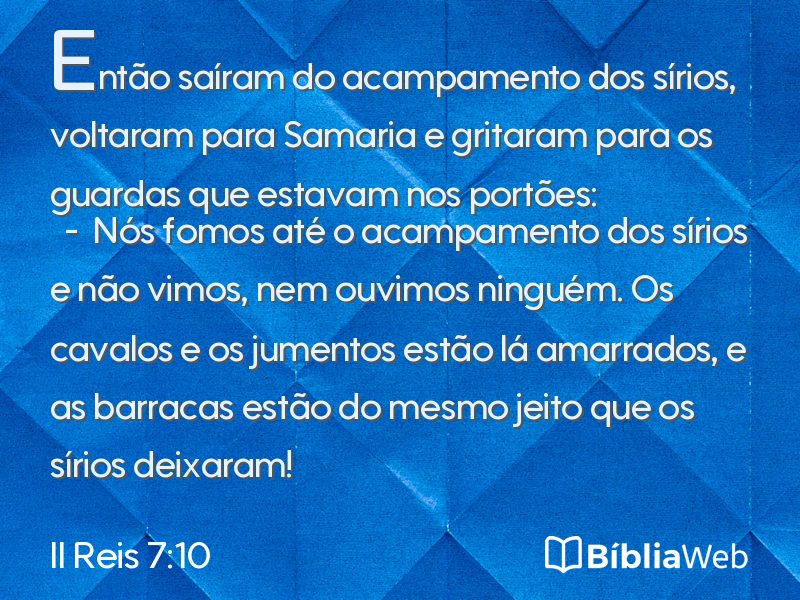 II Reis 7:10 em imagem para compartilhar