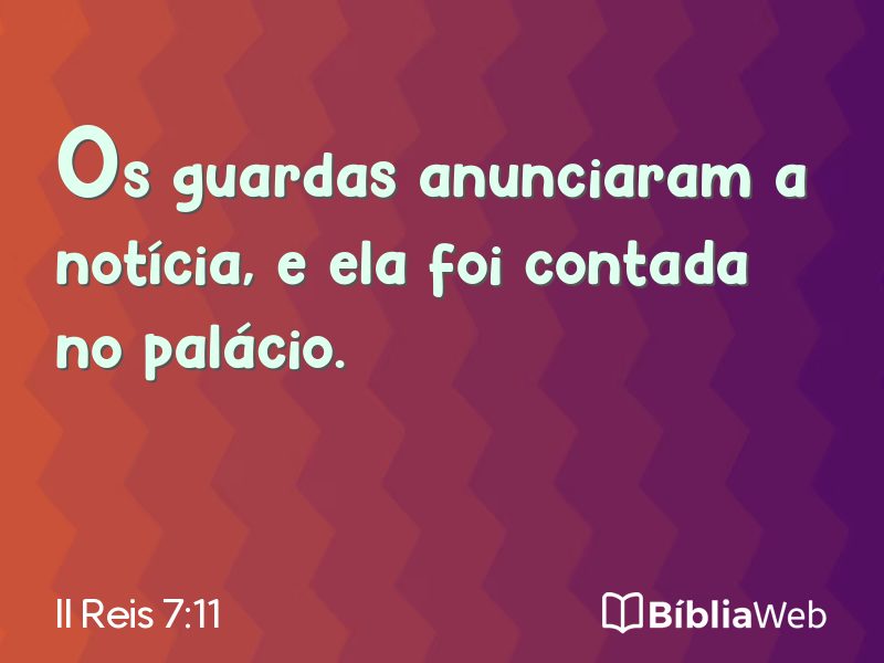 II Reis 7:11 em imagem para compartilhar