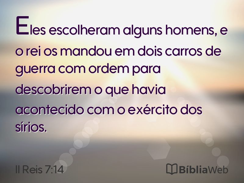 II Reis 7:14 em imagem para compartilhar