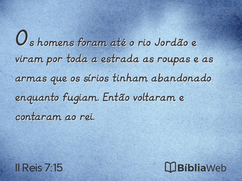II Reis 7:15 em imagem para compartilhar