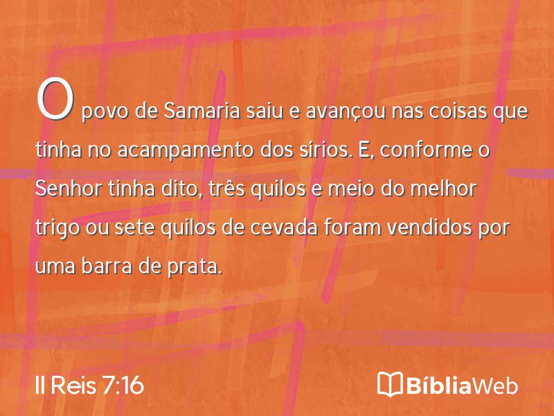II Reis 7:16 em imagem para compartilhar