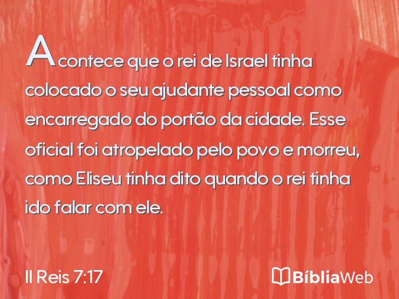 II Reis 7:17 em imagem para compartilhar