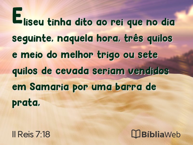 II Reis 7:18 em imagem para compartilhar