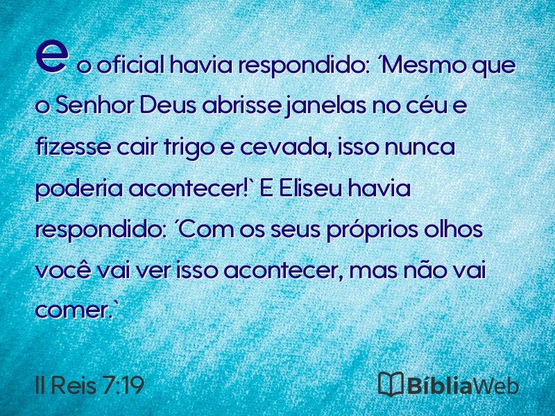 II Reis 7:19 em imagem para compartilhar