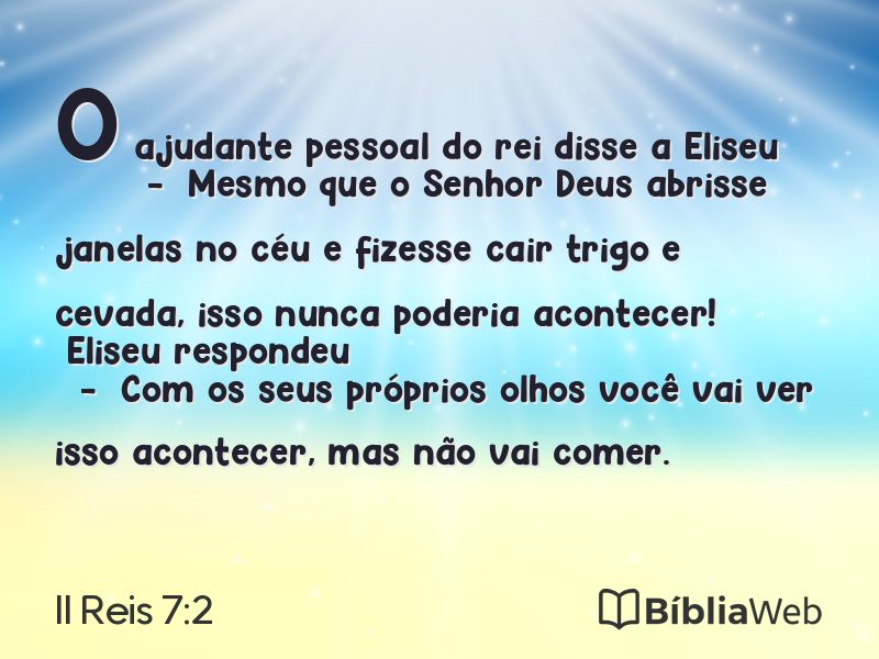 II Reis 7:2 em imagem para compartilhar