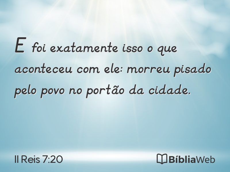 II Reis 7:20 em imagem para compartilhar