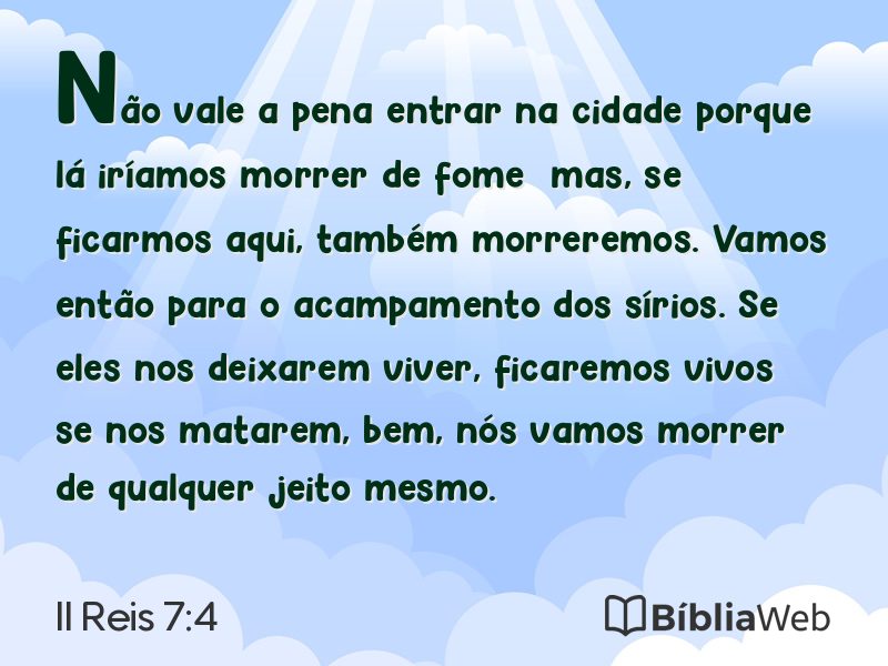 II Reis 7:4 em imagem para compartilhar