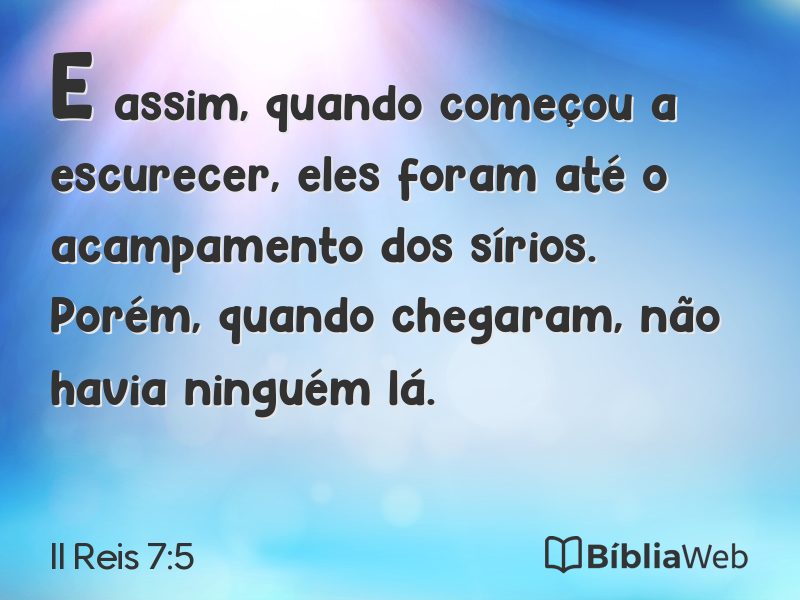 II Reis 7:5 em imagem para compartilhar