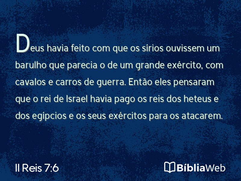 II Reis 7:6 em imagem para compartilhar