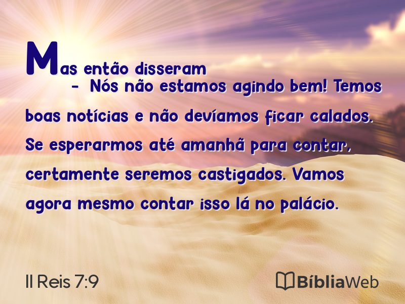 II Reis 7:9 em imagem para compartilhar
