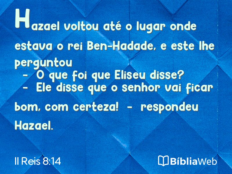 II Reis 8:14 em imagem para compartilhar