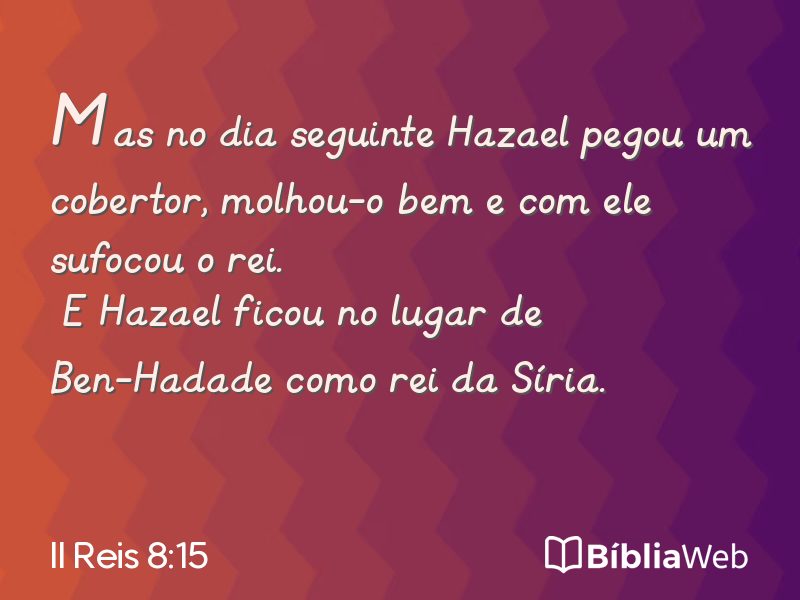 II Reis 8:15 em imagem para compartilhar