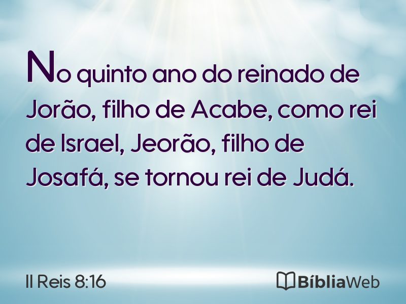II Reis 8:16 em imagem para compartilhar